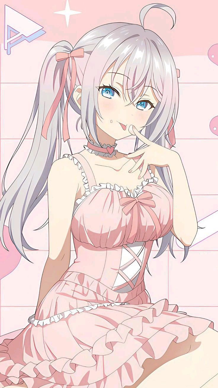 Alya in a pastel pink dress portrait